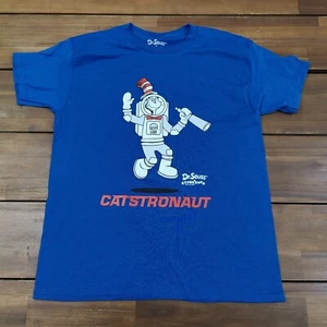 Dr Suess Experience Blue Cat In The Hat Catstronaut Astronaut YOUTH XL T-shirt - Picture 1 of 5
