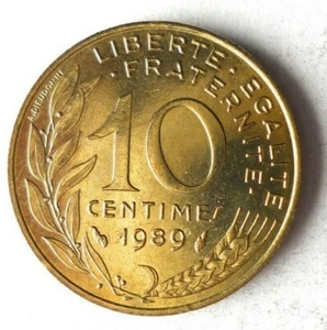 1989 FRANCE 10 CENTIMES - AU/UNC - Exotic Coin - Free Ship - Bin #LC 55 - Picture 1 of 2