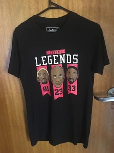 NBA BASKETBALL SHIRT TRUE LEGENDS MICHAEL JORDAN RODMAN PIPPEN XS RARE VINTAGE - Picture 1 of 4