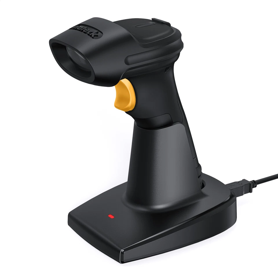 Inateck 2 4 GHz Wireless Barcode Scanner 35m Reichweite automatisches schwarz