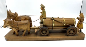 Wooden Beer Wagon Hand Carved - Picture 1 of 17
