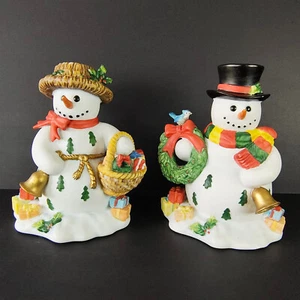 Schneemann Kerzenhalter 2er Set Winter Rentner Partylite Schneeglocke Familie 5" - Bild 1 von 24
