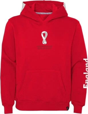 2022 WORLD CUP ENGLAND RED HOODIE YOUTH Medium M 10/12 Licensed FIFA Qatar - Image 1 of 2