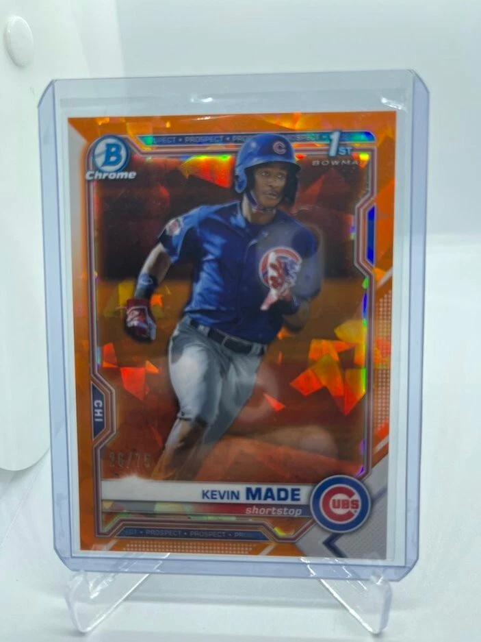 2021 1st Bowman Chrome Sapphire Kevin Made Orange Refractor #26/75 Nationals RC - Image 1 of 2