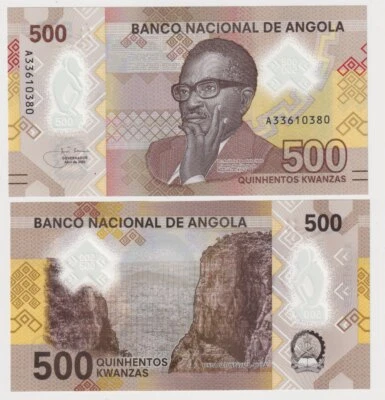 ANGOLA 500 KWANZAS (2020) - P-NEW  UNC Polymer Notes -Prefix A - Image 1 of 3