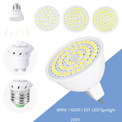 GU10 MR16 E27 LED Spotlight Bulb 2835 SMD 220V 240V Replace 35W Halogen Lamp RE - Image 1 of 4