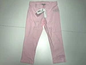 NEW Cavalli Girl Kids COTTON CROPPED PINK ANGELS LOGO LEGGINGS Sz 6 RTL $89 Q919 - Picture 1 of 2