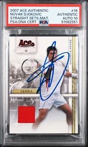 NOVAK DJOKOVIC SIGNED 2007 ACE AUTHENTIC STRAIGHT SETS MATERIALS PSA/DNA AUTO 10 - Picture 1 of 2