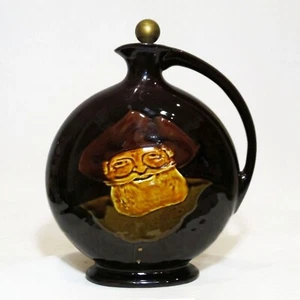 Doulton Kingsware Dewars Whisky Flask "Jovial Monk" + Stopper - Picture 1 of 10