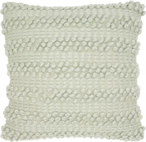 20 Mint Green Striped Throw Pillow With Texture - Picture 1 of 5
