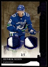 Henrik Sedin 2019-20 Upper Deck Artifacts Purple Dual Patch 3/4 Canucks