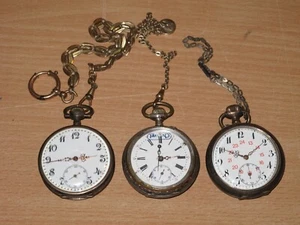 3 x 800er SILBER TASCHENUHR SAMMLUNG VINTAGE ANTIK - Picture 1 of 13
