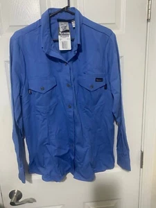 WORKRITE FR (FIRE RATED) WOMENS LARGE LONG SLEEVE BLUE SHIRT NEW - Picture 1 of 7