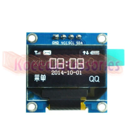 1PCS 0.96" I2C IIC Serial 128X64 White OLED LCD LED Display Module for Arduino. - Image 1 of 4