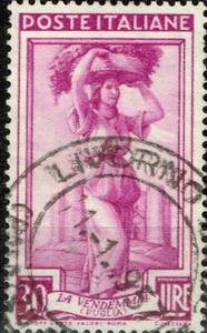 Francobollo Italia Cultura Etnie Donna di Puglia 1950 A-24 - Foto 1 di 1