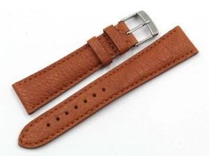 Cinturino Pelle Struzzo Marrone Gold Ansa 20mm Ardiglione Made Italy Acciaio NEW - Imagen 1 de 5