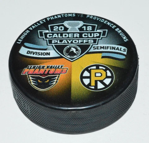 LEHIGH VALLEY PHANTOMS v PROVIDENCE BRUINS 2018 Calder Cup AHL Dueling Logo PUCK Cover