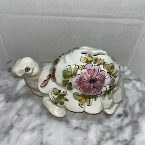 Vintage Lefton Italienische Keramik Blumen Schildkröte Sparschwein - Bild 1 von 6