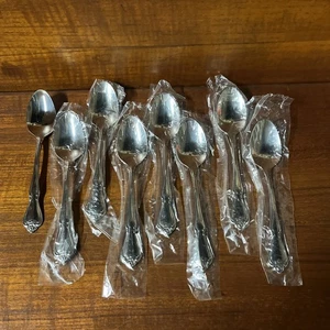 8 ONEIDA 1881 ROGERS ARBOR ROSE/TRUE ROSE STAINLESS STEEL 6" TEASPOONS - Picture 1 of 5