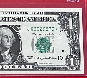 1963 STAR NOTE $1 DOLLAR BILL ( KANSAS J ) UNCIRCULATED - Picture 1 of 3