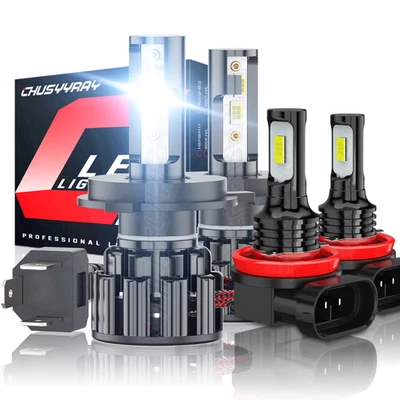 For Honda Ridgeline 2007-2014 LED High Low Beam Headlight+Fog Light Bulbs Kit - Image 1 of 4