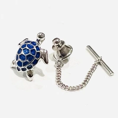 Blue Sea Turtle Tie Tack Pin Men Birthday Father’s Day Gift - Image 1 of 4