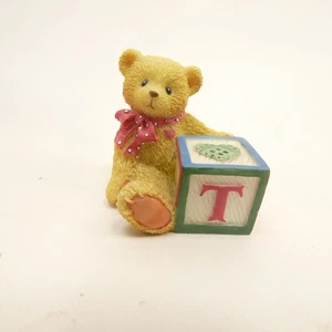 Priscilla Hillman Enesco Cherished Teddies T Block Figurine 1995 158488T LZK54 - Picture 1 of 9