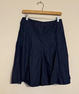 Gonna midi vintage Ann Taylor donna blu denim plissettata linea A taglia 4 Y2K - Foto 1 di 5
