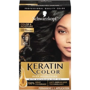 Schwarzkopf Keratin Color Hair Color Permanent 1.0 Jet Black NEW - Picture 1 of 1