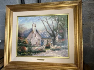 Thomas Kinkade's enmarcado "Morning Glory Cottage" - Imagen 1 de 5