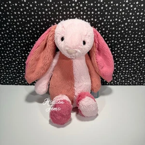 AUTHENTIC❣️Jellycat MEDIUM BASHFUL PATCHWORK CORALIA BUNNY - 12" Retired NWT - Picture 1 of 5