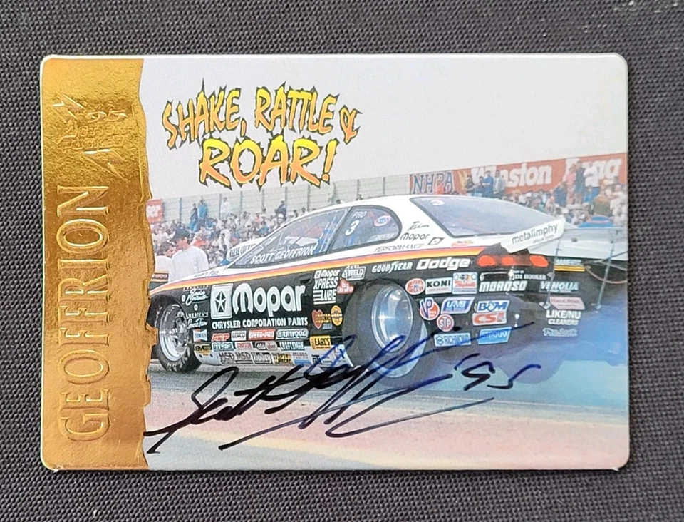 1995 Action Packed NHRA Scott Geoffrion Signed Racing Card, 256/500 - Image 1 of 2