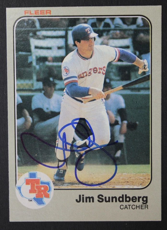 Jim Sundberg Texas Rangers Autographed 1983 Fleer #580 Signed Baseball Card - Image 1 of 3