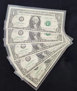 5-2003 Consecutive Federal Reserve Note "L" Philadelphia CU Star Notes ☆ FRN - Picture 1 of 8