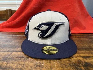 Cappello Toronto Blue Jays 30° stagione bianco navy mesh nuova era aderente 7 3/4 grigio UV - Foto 1 di 21