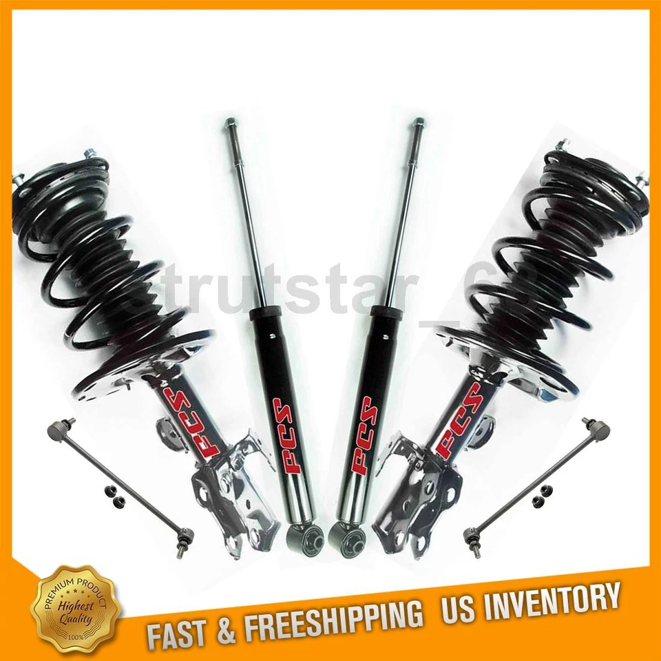 6 FCS Shocks Strut & Spring Assembly Stabilizer Link Fits Toyota Prius V 1.8L - Image 1 of 4