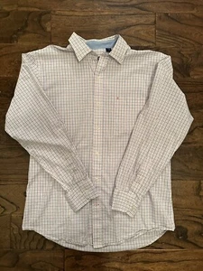 Izod Men’s Soft Wash Dress Shirt Cotton Fabric Size Medium Pink/Blue Button Down - Picture 1 of 3