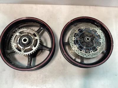 08-16 YAMAHA YZF R6 YZFR6 LLANTAS LLANTAS LLANTAS DELANTERAS TRASERAS ROTORES PIÑÓN BUJE OEM Foto 1 de 4