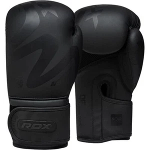 BLACK BOXING GLOVES RDX F15 14OZ 16OZ SPARRING TRAINING MMA MATTE BLACK - Picture 1 of 13