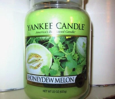 Yankee Candle Retired "HONEYDEW MELON" Fruit ~Large 22 oz ~WHITE LABEL~RARE ~NEW - Image 1 of 3