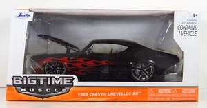 Jada 1969 Chevrolet Chevelle SS 69 Chevy Big Time Muscle Black w/ Flames 1:24 - Picture 1 of 8
