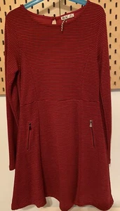 Dex, Girls' Ribbed Fit & Flare Dress, Red,Size L (14) **runs small - Picture 1 of 4