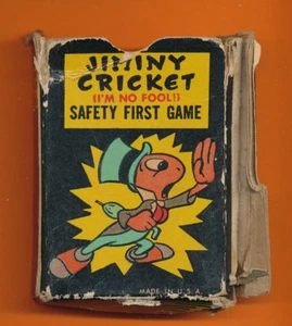 "IM NO FOOL" EMPTY JIMINY CRICKET SAFETY FIRST CARD GAME BOX WALT DISNEY *TPHLC - Picture 1 of 2