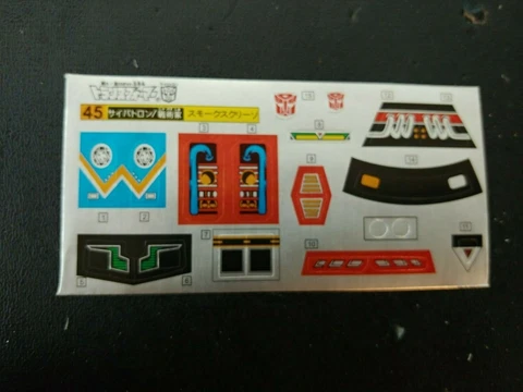 TRANSFORMERS G1 AUTOBOT SMOKESCREEN STICKER SHEET US SELLER    AS1 Cover