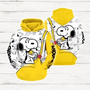 Cartoon Character Fall Snoopy Hoodie All Over Printed 3D Unisex Men Women - Picture 1 of 1