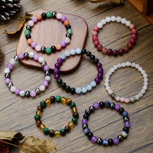 Fashion Natural Stone Aventurine Malachite Amethyst Bracelet for Women Men - Picture 1 of 21