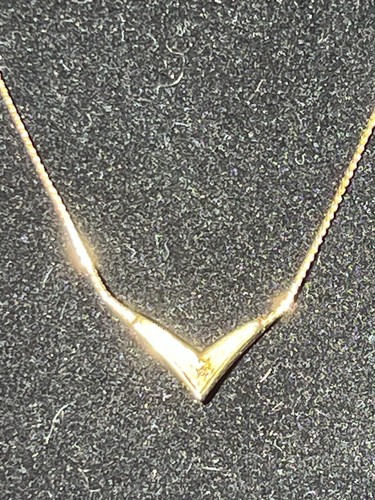 "Collana Firmata Christian Dior con Cristalli Trasparenti Set Canale su Tono Oro ""V"""