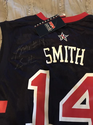 KATIE SMITH WNBA Basketball REEBOK Replica USA Olympic MEDIUM Jersey SIGNED New Cover