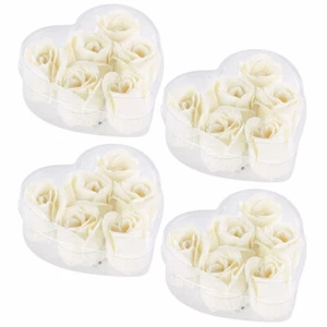 PEARL Baderose: 6 cremeweiße Rosen-Duftseifen in Geschenk-Box, 4er Pack - Bild 1 von 10