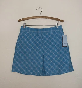 Lady Hagen 8 golf skort nwt Turquoise & white Diamond Plaid Under The Sea Fit - Picture 1 of 4